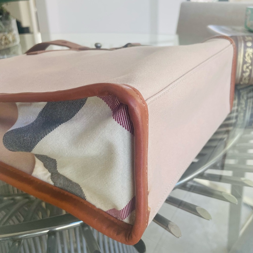 Burberry Nova Check Tan, Canvas and Leather Tote with Dust Cover. Authentic. - Picture 9 of 16